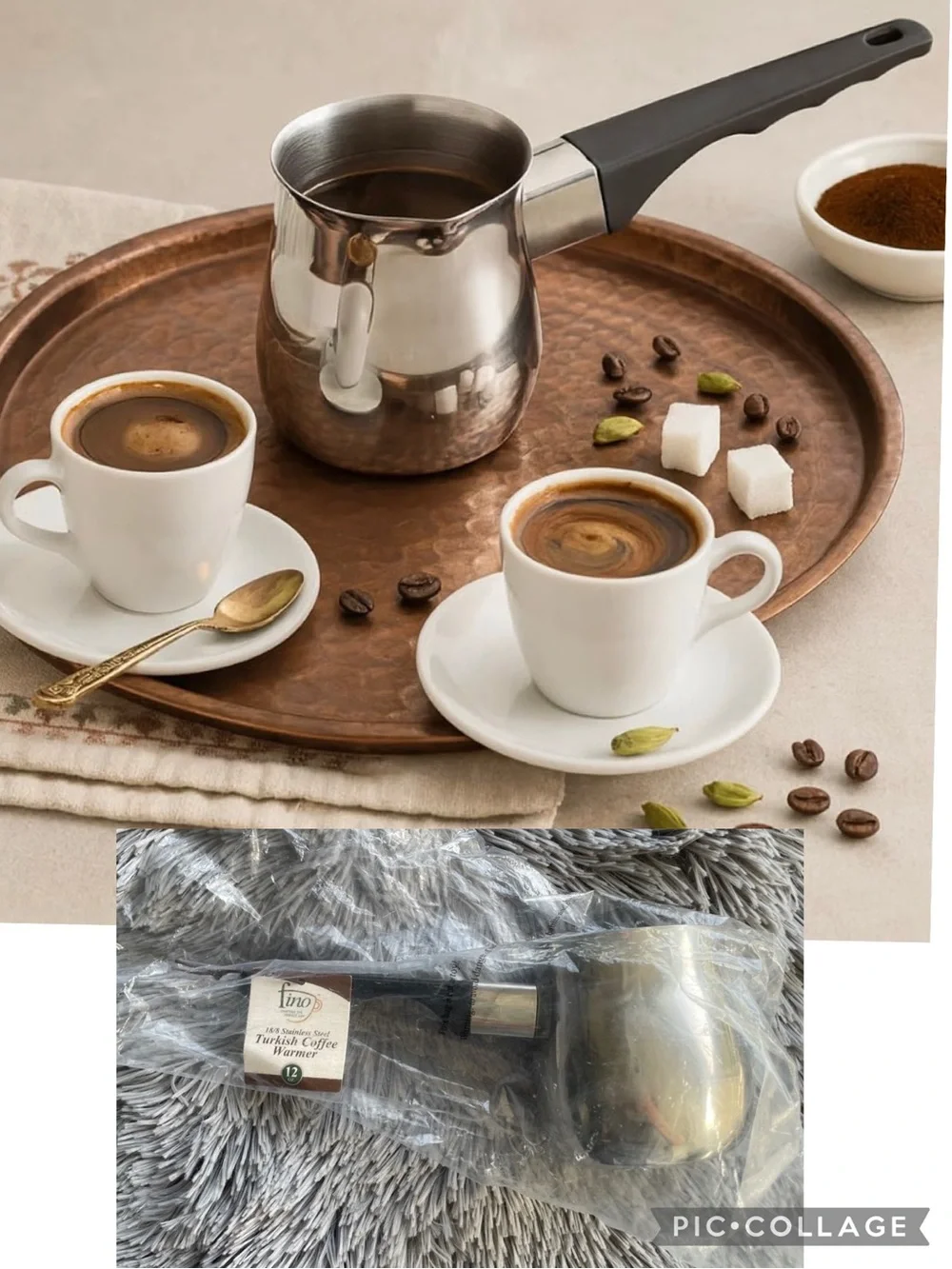 Fino Stainless Steel Turkish Coffee Stovetop Warmer Pot 12oz